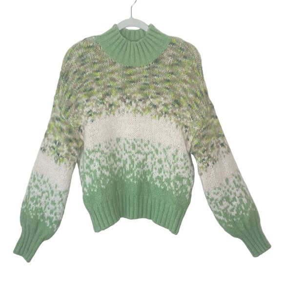 Aerie Sweaters - Aerie Green Fluffy Yarn Mock Neck Oversized Sweater sz. M #AM